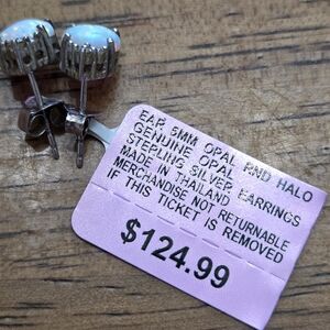 Sterling Silver Opal Stud Earrings